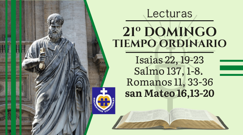 Lecturas vigésimo primer domingo | Tiempo Ordinario - Ciclo A