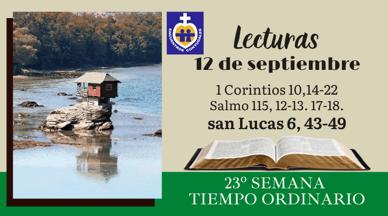 lecturas sábado 12 de septiembre - 23º semana - tiempo ordinario - año par