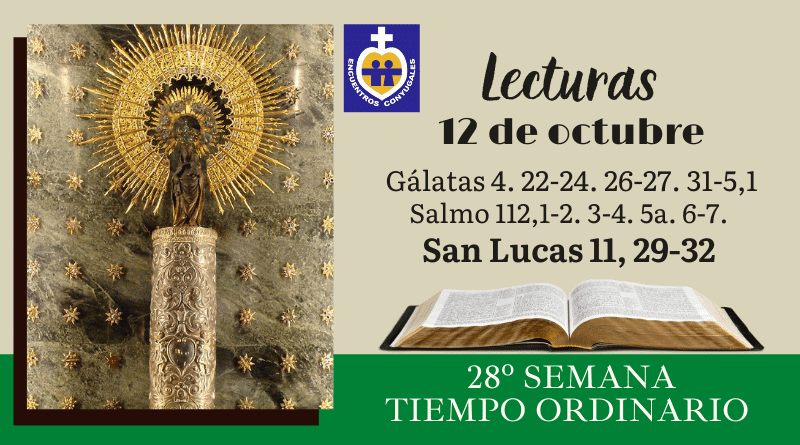 Lecturas lunes 12 de octubre | 28º Semana | Nuestra Señora del Pilar