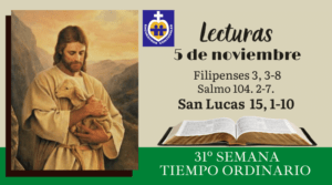 Lecturas jueves 5 de noviembre | 31º Semana | T. Ordinario – Año Par